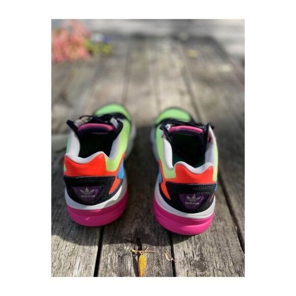 Adidas Falcon Torsion Neon Sneakers Multicolor Women’s Sz 5 - Picture 5 of 9
